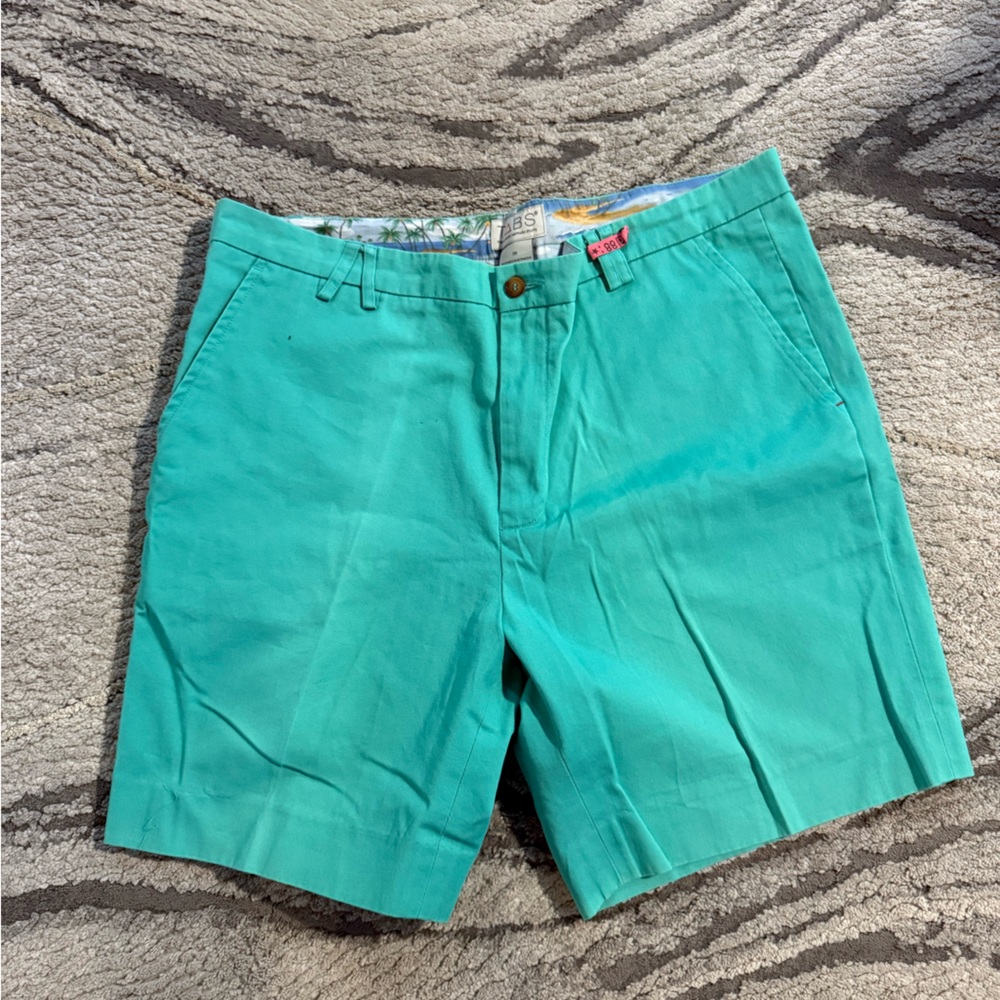 Vibrant Teal Flat Front Men's Shorts